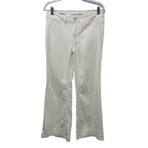 Banana Republic Classic Wide Leg Jeans Mid Rise‎ Stretch White Womens Size 8